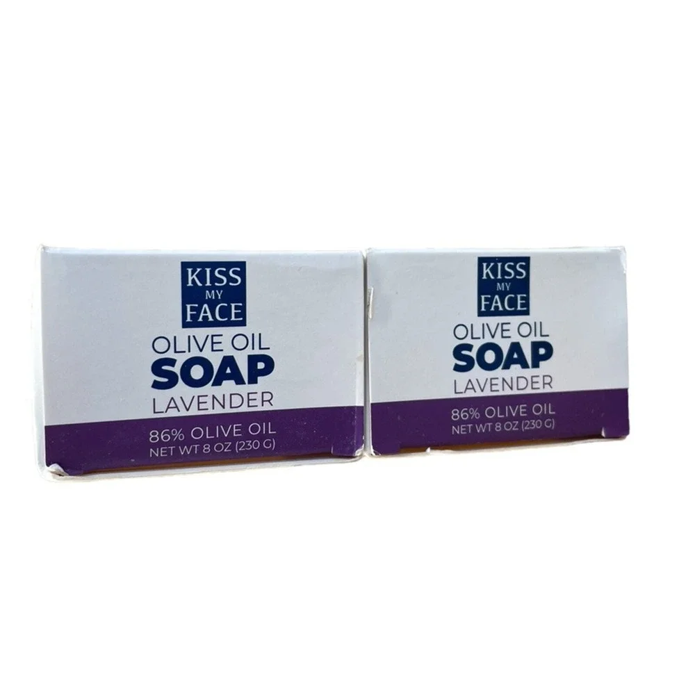 Kiss My face Olive Oil Soap Bar Lot Of Two‎ 8oz Super Moisturizing Lavender NEW